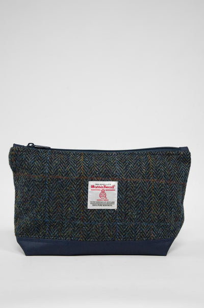 Harris Tweed Washbag - HB80 Navy