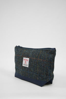 Harris Tweed Washbag - HB80 Navy