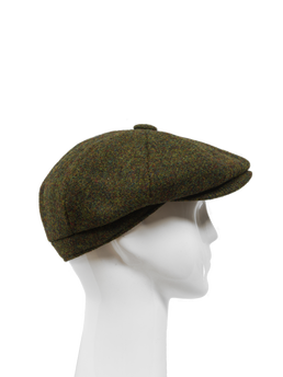 Harris Tweed 8 Piece Flat Cap - Woodland Green (HW)