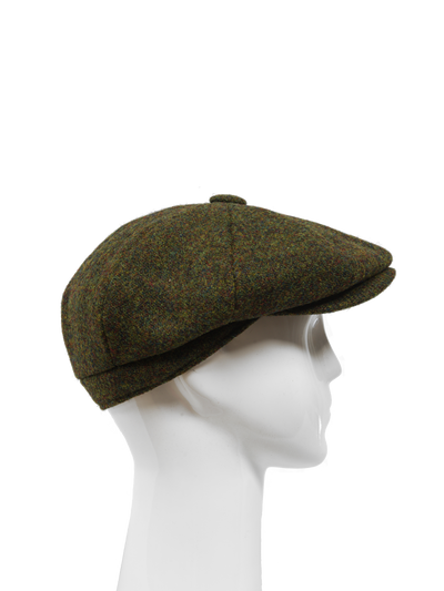 Harris Tweed 8 Piece Flat Cap - Woodland Green (HW)