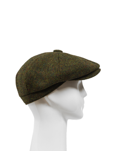 Harris Tweed 8 Piece Flat Cap - Woodland Green (HW)
