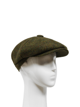 Harris Tweed 8 Piece Flat Cap - Woodland Green (HW)