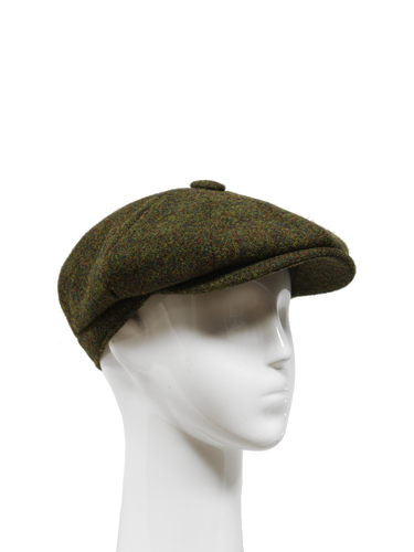 Harris Tweed 8 Piece Flat Cap - Woodland Green (HW)