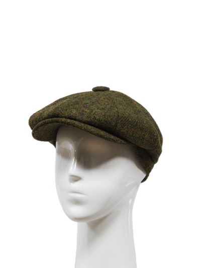 Harris Tweed 8 Piece Flat Cap - Woodland Green (HW)