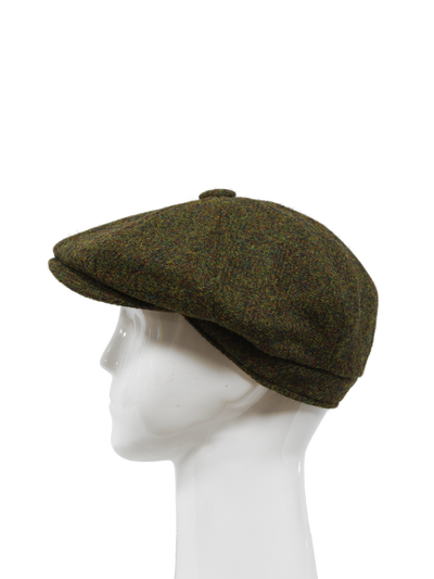 Harris Tweed 8 Piece Flat Cap - Woodland Green (HW)