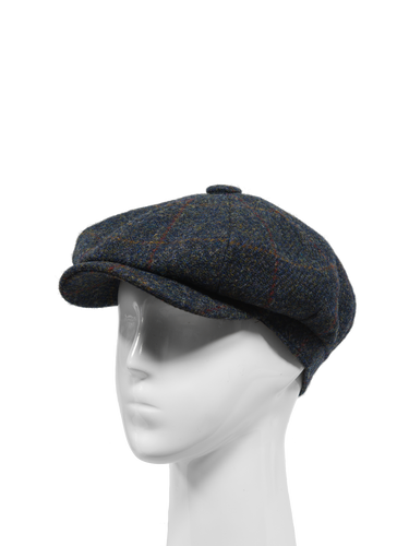 Harris Tweed 8 Piece Flat Cap - Blue Multi (HW)