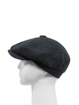 Harris Tweed 8 Piece Flat Cap - Blue Multi (HW)