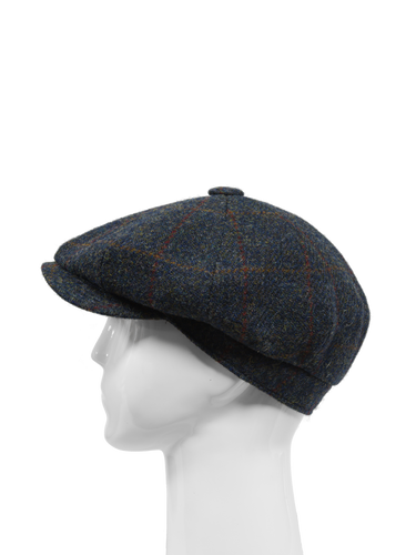 Harris Tweed 8 Piece Flat Cap - Blue Multi (HW)