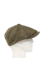 Harris Tweed 8 Piece Flat Cap - Brown Herringbone With Overcheck (FW2013)