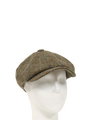 Harris Tweed 8 Piece Flat Cap - Brown Herringbone With Overcheck (FW2013)