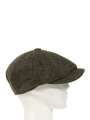Harris Tweed 8 Piece Flat Cap - Green Mix Herringbone (FW2016)