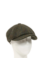Harris Tweed 8 Piece Flat Cap - Green Mix Herringbone (FW2016)
