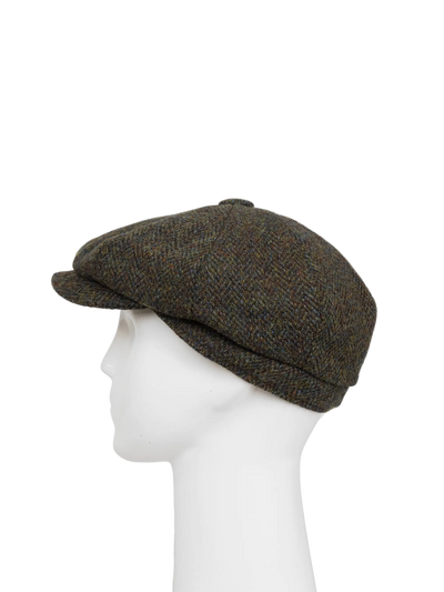 Harris Tweed 8 Piece Flat Cap - HB160 Forest Green (HW)