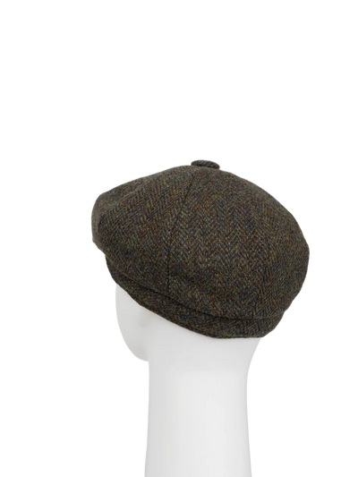 Harris Tweed 8 Piece Flat Cap - HB160 Forest Green (HW)