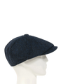 Harris Tweed 8 Piece Flat Cap - Navy Herringbone (FW3302)
