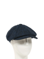 Harris Tweed 8 Piece Flat Cap - Navy Herringbone (FW3302)