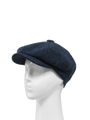 Harris Tweed 8 Piece Flat Cap - Navy Herringbone (HW)