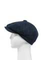 Harris Tweed 8 Piece Flat Cap - Navy Herringbone (HW)