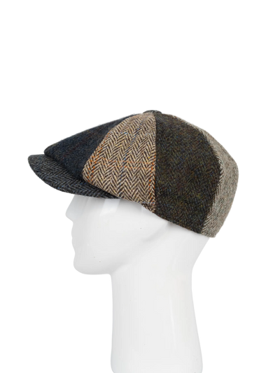 Harris Tweed 8 Piece Flat Cap - Patchwork (FW)