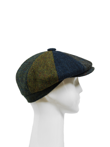 Harris Tweed 8 Piece Flat Cap - Patchwork (HW)