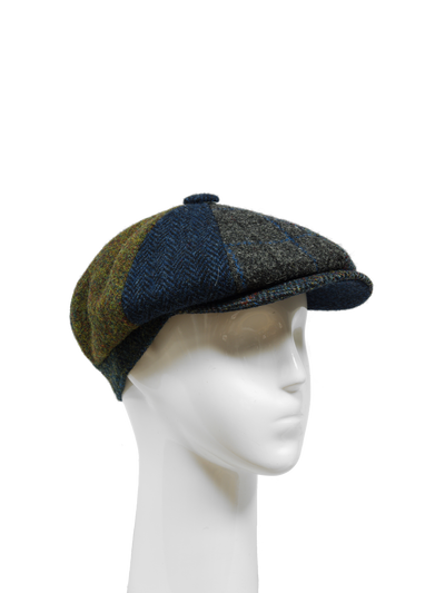 Harris Tweed 8 Piece Flat Cap - Patchwork (HW)