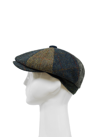 Harris Tweed 8 Piece Flat Cap - Patchwork (HW)