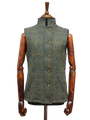 Harris Tweed Andi Gilet - Green HB With Overcheck