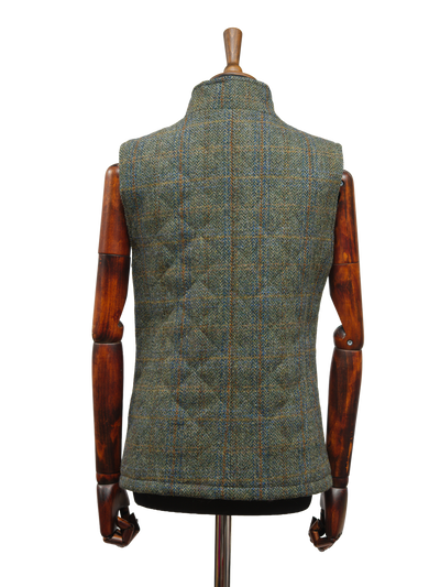Harris Tweed Andi Gilet - Green HB With Overcheck