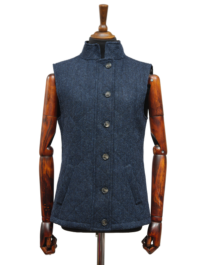 Harris Tweed Andi Gilet Navy Herringbone