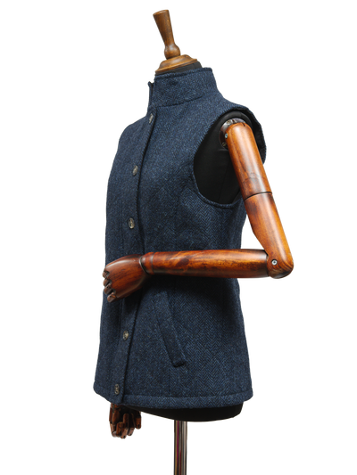 Harris Tweed Andi Gilet Navy Herringbone