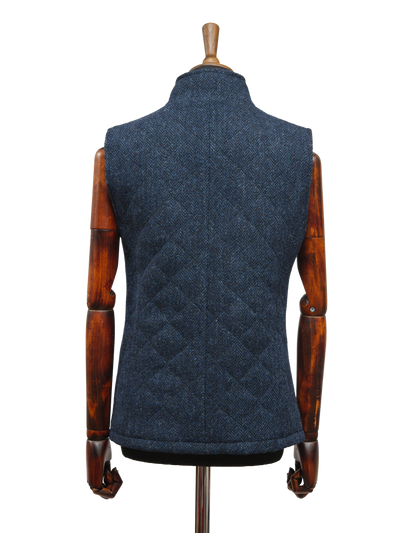 Harris Tweed Andi Gilet Navy Herringbone