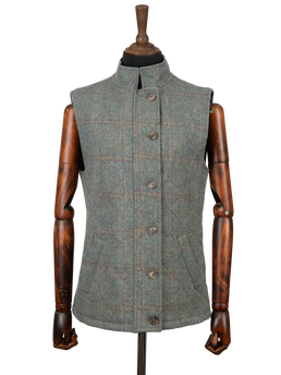 Harris Tweed Andi Gilet - Teal Check