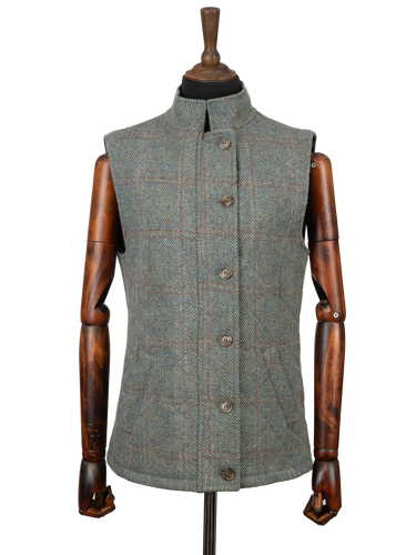 Harris Tweed Andi Gilet - Teal Check