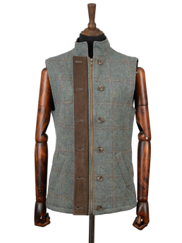Harris Tweed Andi Gilet - Teal Check