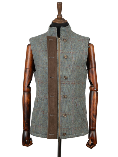 Harris Tweed Andi Gilet - Teal Check