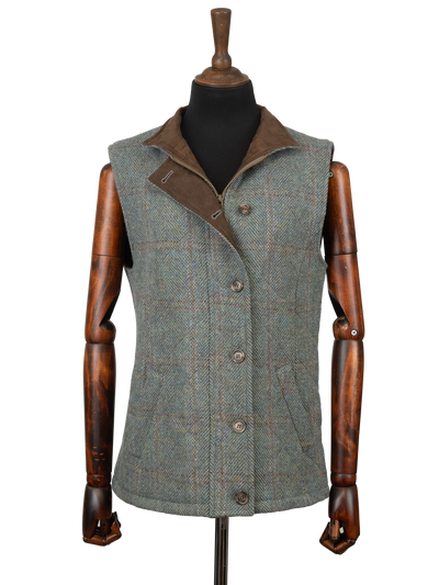 Harris Tweed Andi Gilet - Teal Check