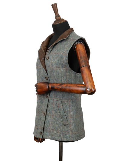 Harris Tweed Andi Gilet - Teal Check