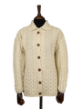Aran Pattern Cardigan - Ecru (Dark Buttons)