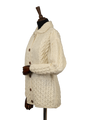 Aran Pattern Cardigan - Ecru (Dark Buttons)