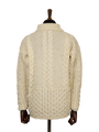Aran Pattern Cardigan - Ecru (Dark Buttons)