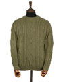 Unisex Aran Crew Neck Jumper - Dark Apple