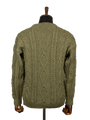 Unisex Aran Crew Neck Jumper - Dark Apple