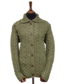 Aran Pattern Cardigan - Dark Apple (Dark Buttons)