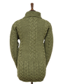Aran Pattern Cardigan - Dark Apple (Dark Buttons)