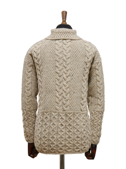 Aran Pattern Cardigan Skiddaw (Dark Buttons)