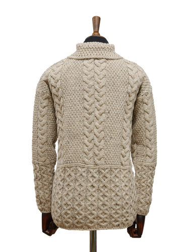 Aran Pattern Cardigan Skiddaw (Dark Buttons)