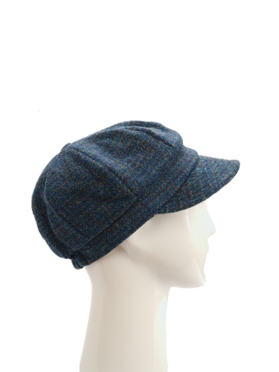 Harris Tweed Baker Boy Hat Peacock Blue (HH)