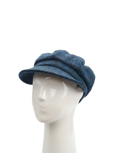 Harris Tweed Baker Boy Hat Peacock Blue (HH)