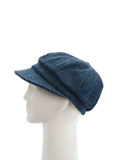 Harris Tweed Baker Boy Hat Peacock Blue (HH)