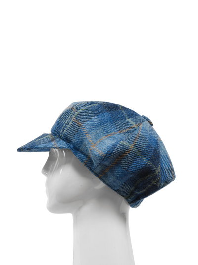 Harris Tweed Bakerboy Cap - Blue Pastel Check (GC)